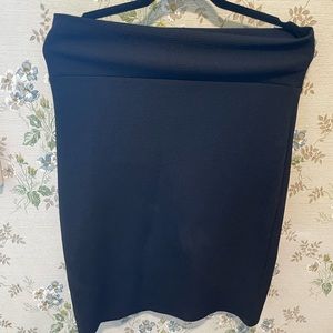 Black stretch pencil skirt